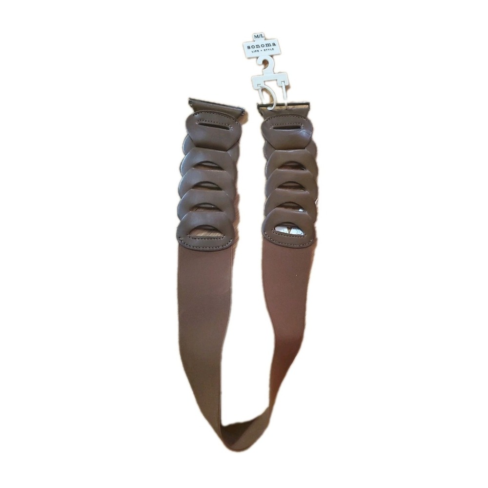Sonoma Womens Stretch Belt 2 Inch Brown Man Made Leather Size Medium/Large